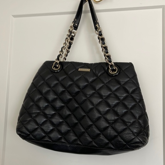 kate spade Handbags - Authentic Kate Spade black quilted leather purse with gold hardware.
